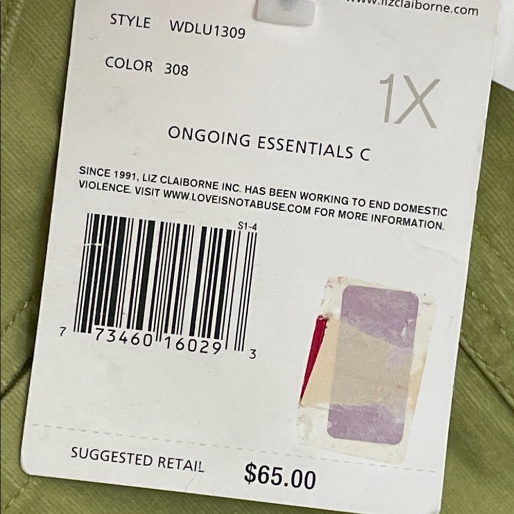Liz Claiborne 1X Chartreuse Corduroy Button Front Jacket NWT - Picture 4 of 9